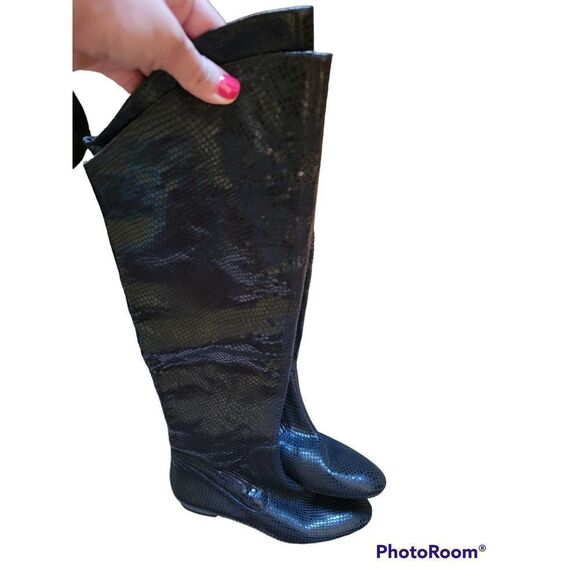 Via Spiga Over the Knee Snake Skin Leather Boots 7M - Picture 4 of 8